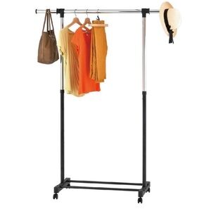 WHITMOR •  Adjustable Rolling Clothes Organizer Chrome Garment Rack Display